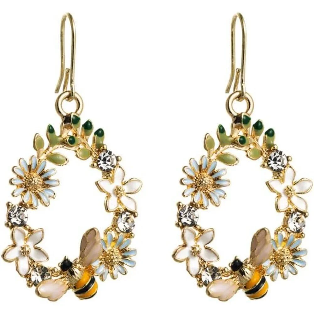Flower Earrings for Women Dainty Daisy Dangling Earrings Floral Long Dangle Earr